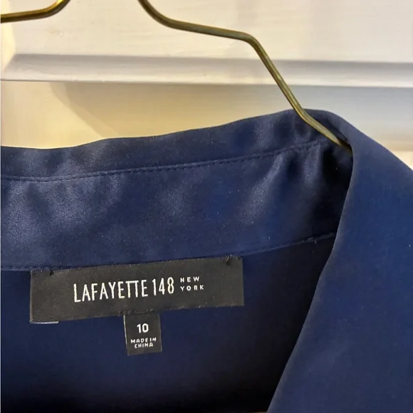 Lafayette 148 New York Deep Blue Blouse - Picture 3 of 3